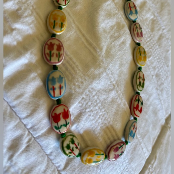 Clare V. Porcelain Flower Strand Necklace - Picture 6 of 6